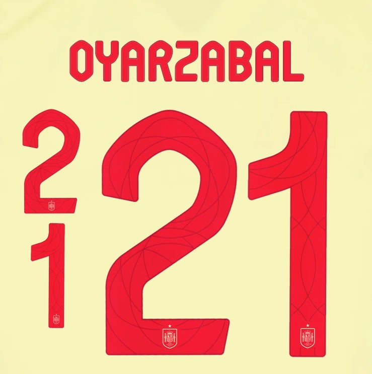 2024 2025 OFFICIAL SPAIN OYARZABAL 21 AWAY PLAYER SIZE NAMESET