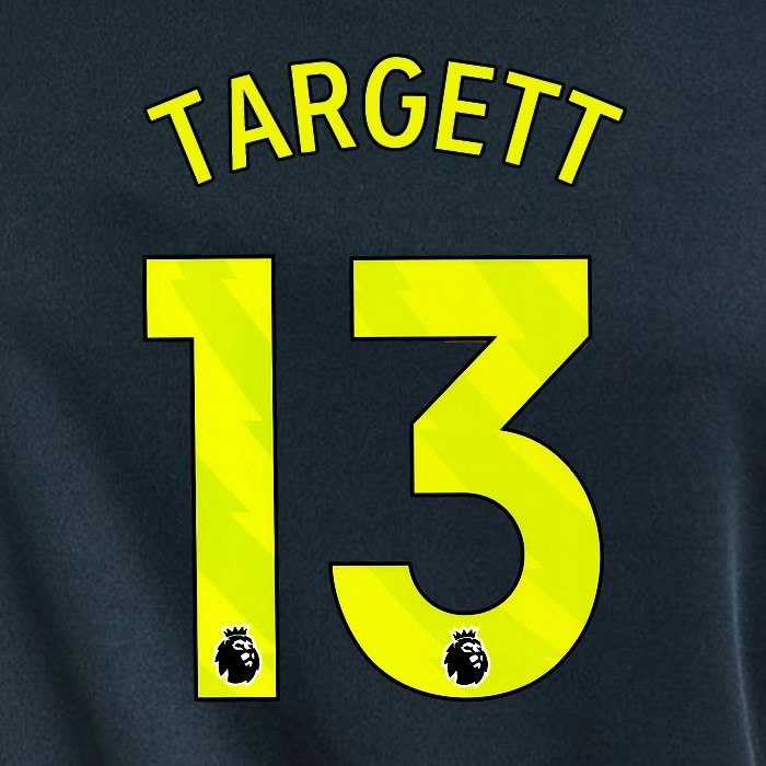 2023 2024 NEWCASTLE TARGETT 13 OFFICIAL YELLOW 3rd PLAYER SIZE NAME SET