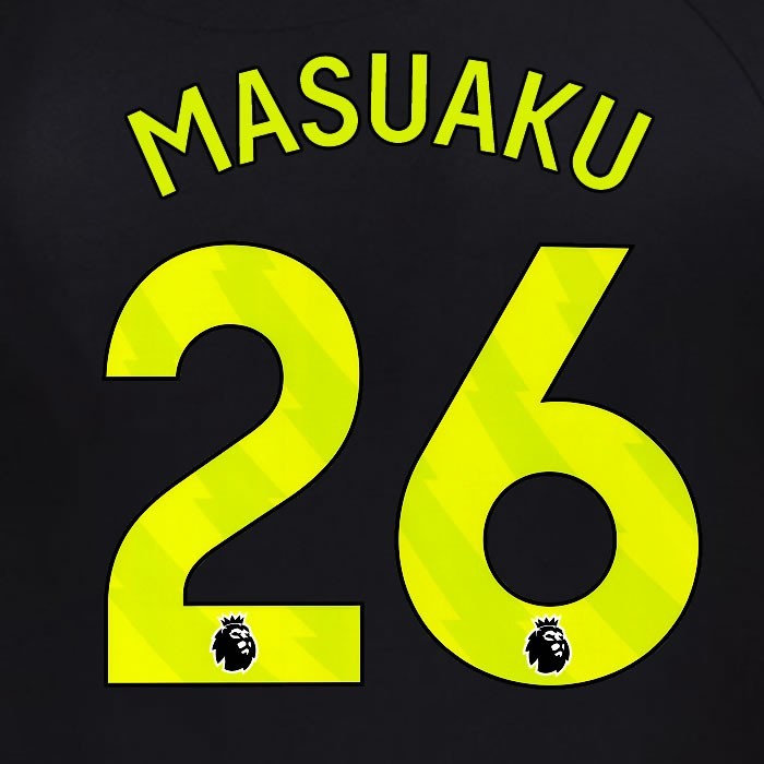 2025 2026 OFFICIAL SUNDERLAND MASUAKU 26 YELLOW 3RD PLAYER SIZE NAME SET