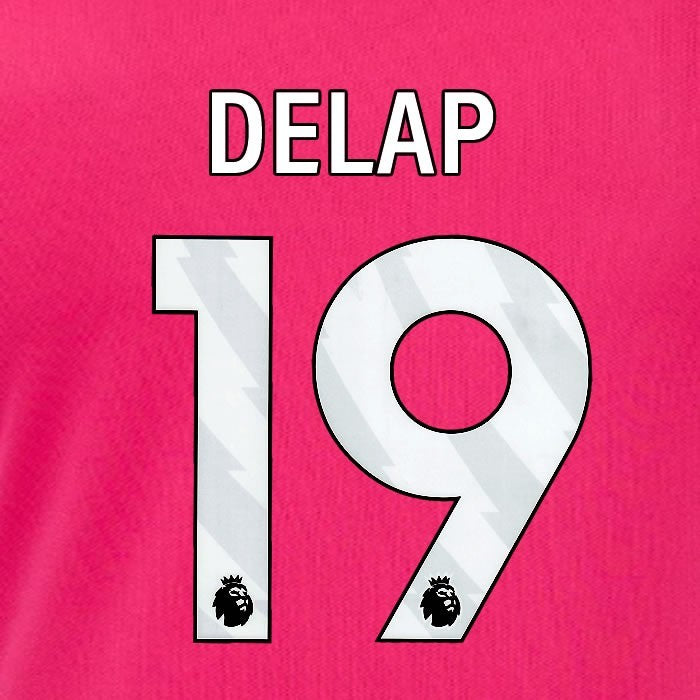 2024 2025 OFFICIAL IPSWICH TOWN DELAP 19 WHITE 3RD PLAYER SIZE NAME SET