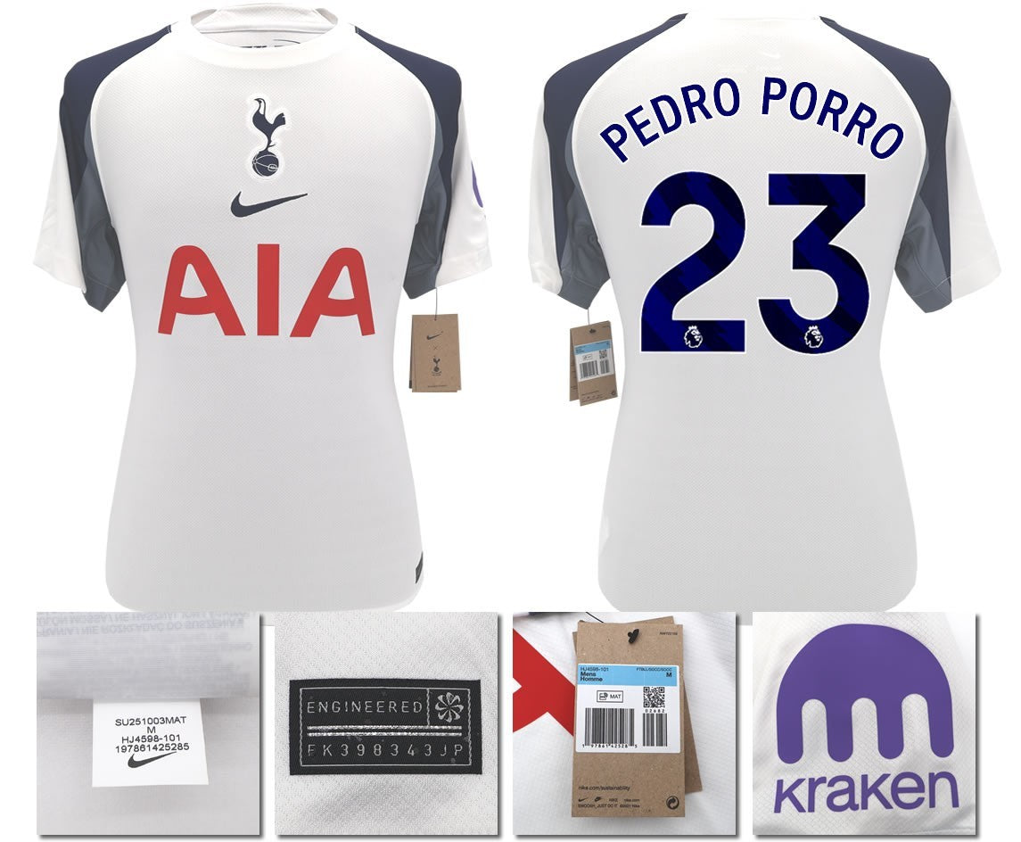 BNWT 2025 2026 TOTTENHAM NIKE HOME PEDRO PORRO 23 FOOTBALL SHIRT MEN'S