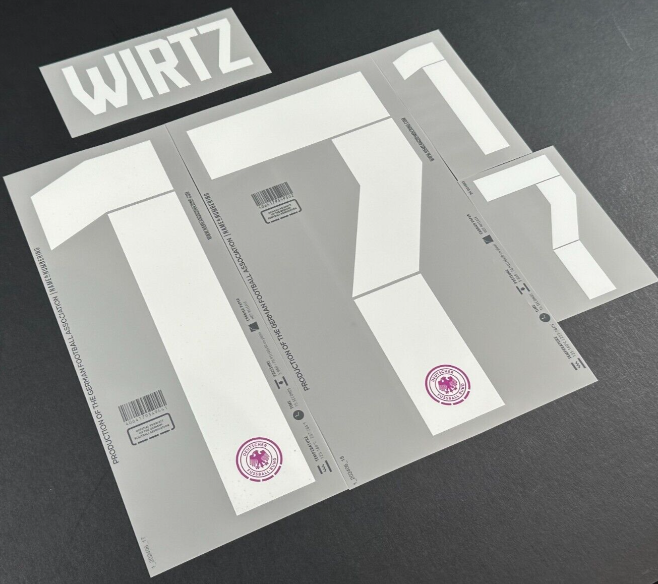 GERMANY 2023-2025 OFFICIAL NAME & NUMBERING WIRTZ 17 AWAY PLAYER SIZE NAMESET