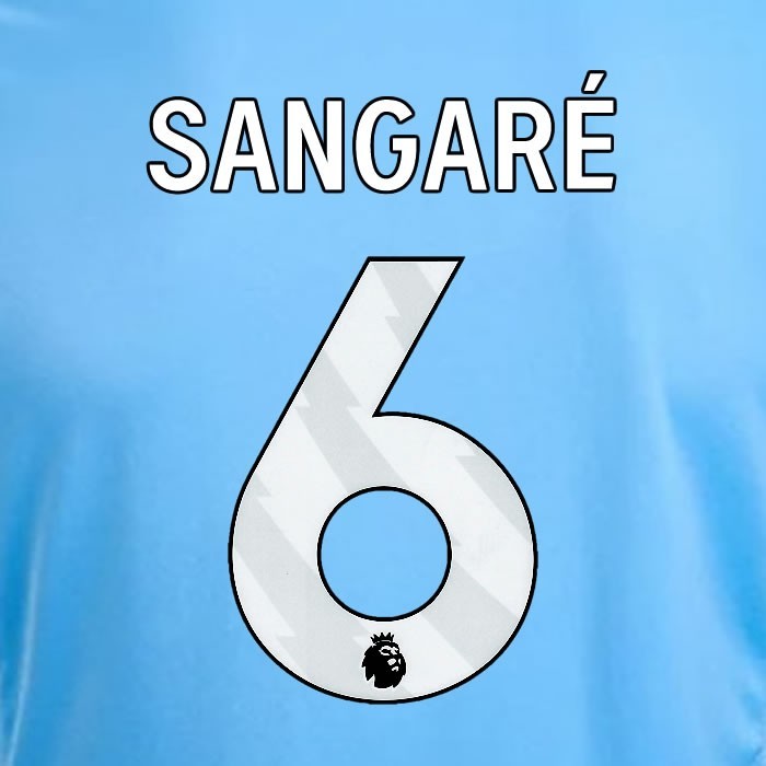 2024 2025 OFFICIAL NOTTINGHAM SANGARE 6 WHITE 3RD PLAYER SIZE NAMESET