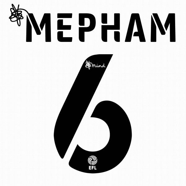 BOURNEMOUTH 2020 2021 OFFICIAL MEPHAM 6 ELMS 3RD PLAYER SIZE NAME SET