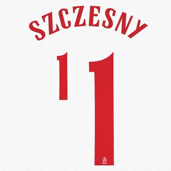 2020 2021 OFFICIAL POLAND SZCZESNY 1 HOME RED PLAYER SIZE NAMESET