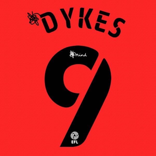 QPR 2020 2021 OFFICIAL DYKES 9 AWAY PLAYER SIZE NAME SET