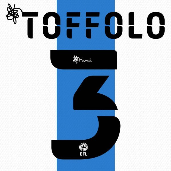 HUDDERSFIELD 2020 2021 OFFICIAL TOFFOLO 3 HOME PLAYER SIZE NAME SET