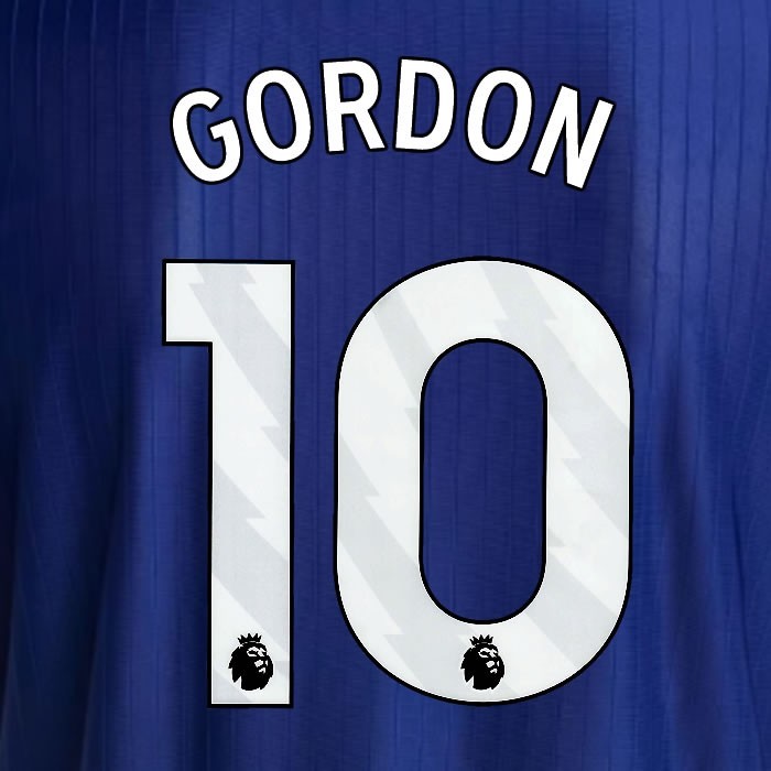 2025 2026 NEWCASTLE GORDON 10 OFFICIAL WHITE 3RD PLAYER SIZE NAME SET
