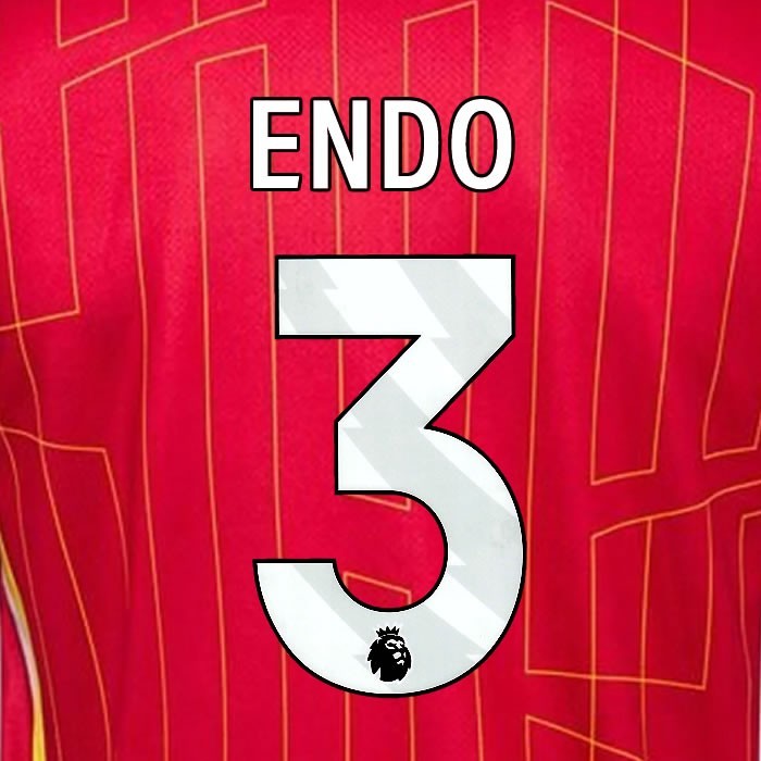 2024 2025 OFFICIAL LIVERPOOL ENDO 3 WHITE HOME PLAYER SIZE NAMESET