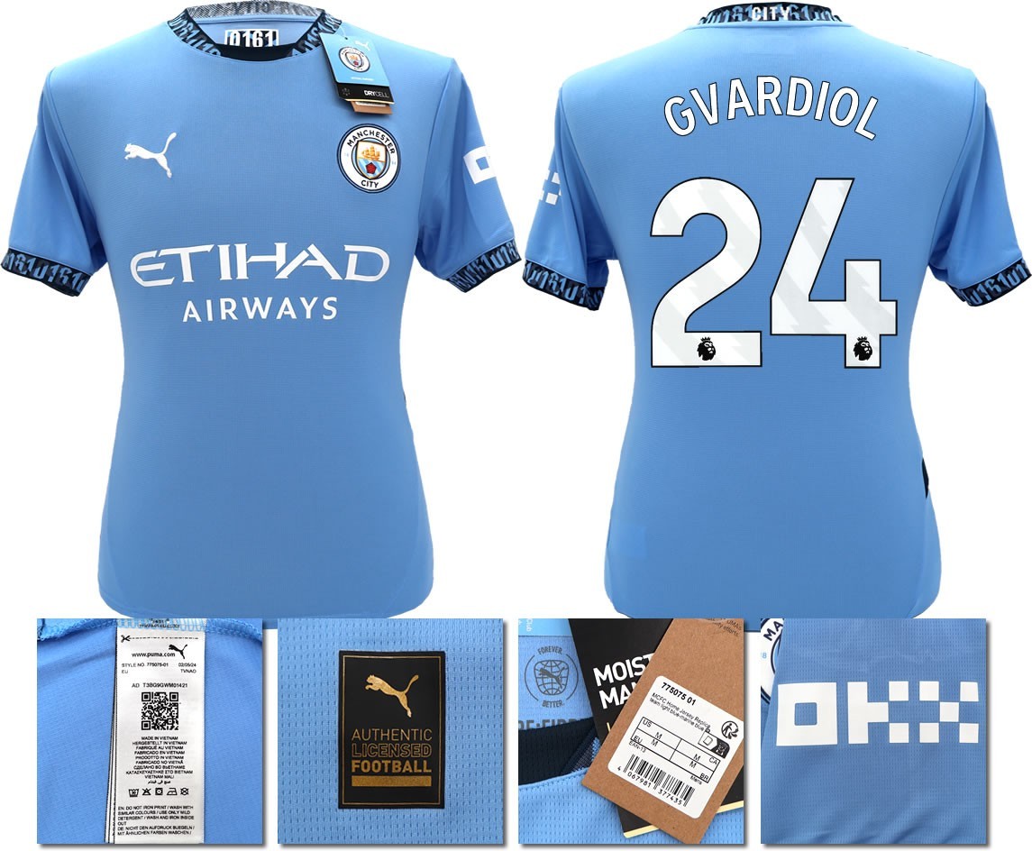 BNWT 2024 2025 MAN CITY PUMA HOME GVARDIOL 24 FOOTBALL SHIRT