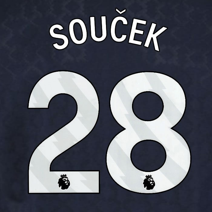 2025 2026 WEST HAM SOUCEK 28 OFFICIAL WHITE 3RD PLAYER SIZE NAMESET