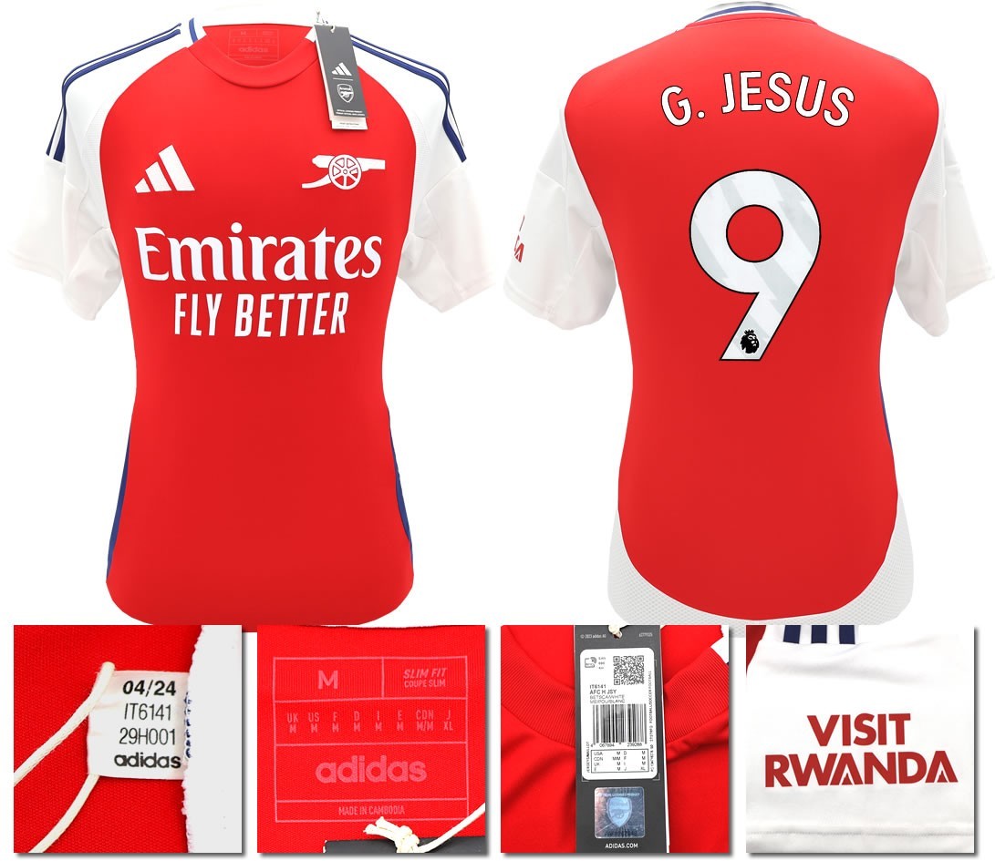 BNWT 2024/2025 ARSENAL F.C. ADIDAS HOME SHIRT G. JESUS 9