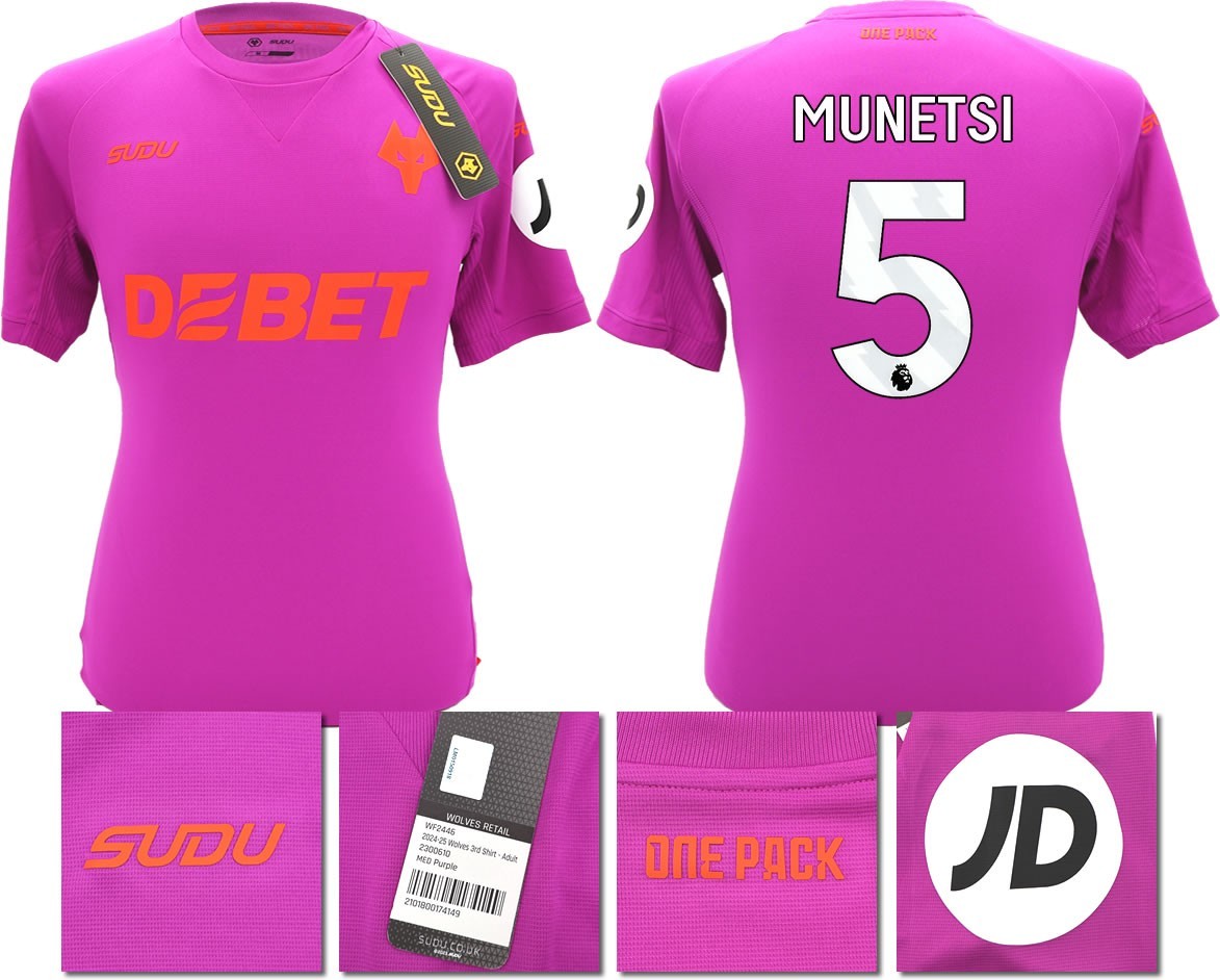 BNWT 2024/2025 WOLVES F.C. SUDU THIRD SHIRT MUNETSI 5