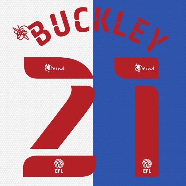 BLACKBURN 2020 2021 OFFICIAL BUCKLEY 21 HOME PLAYER SIZE NAME SET