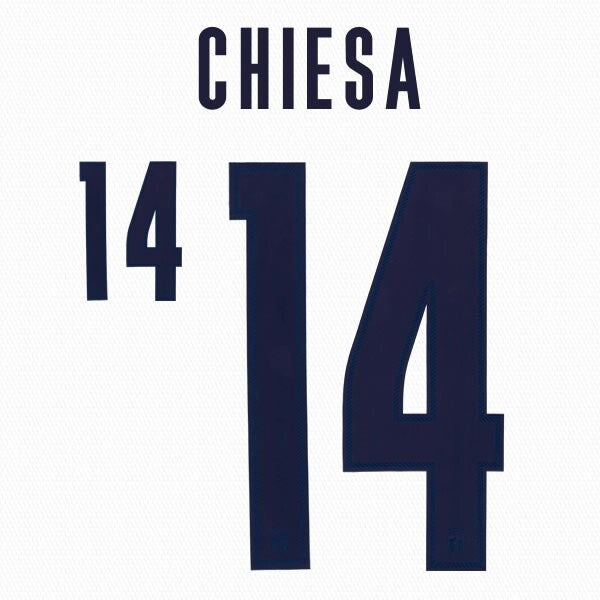 ITALY 2020 2021 OFFICIAL CHIESA 14 AWAY PLAYER SIZE NAMESET