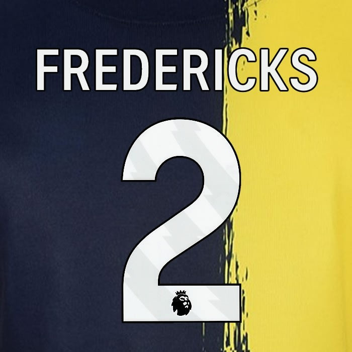 2023 2024 BOURNEMOUTH FREDERICKS 2 WHITE 3rd PLAYER SIZE NAME SET
