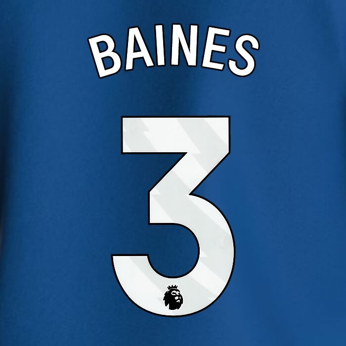 2023 2024 EVERTON BAINES 3 OFFICIAL WHITE HOME PLAYER SIZE NAMESET