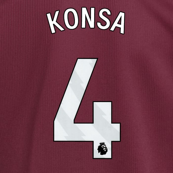 2024 2025 ASTON VILLA KONSA 4 OFFICIAL WHITE HOME PLAYER SIZE NAMESET
