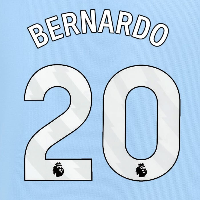 2024 2025 MANCHESTER CITY BERNARDO 20 WHITE HOME PLAYER SIZE NAME SET