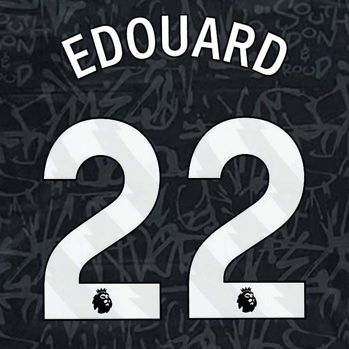 2023 2024 OFFICIAL CRYSTAL PALACE EDOUARD 22 WHITE 3RD PLAYER SIZE NAMESET