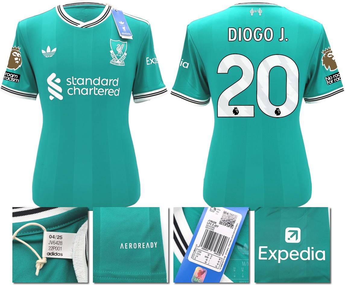 BNWT 2025 2026 LIVERPOOL ADIDAS 3RD SHIRT DIOGO J. 20 + PATCHES MEN'S