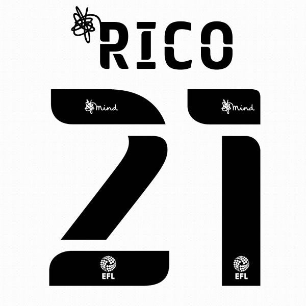 BOURNEMOUTH 2020 2021 OFFICIAL RICO 21 ELMS 3RD PLAYER SIZE NAME SET