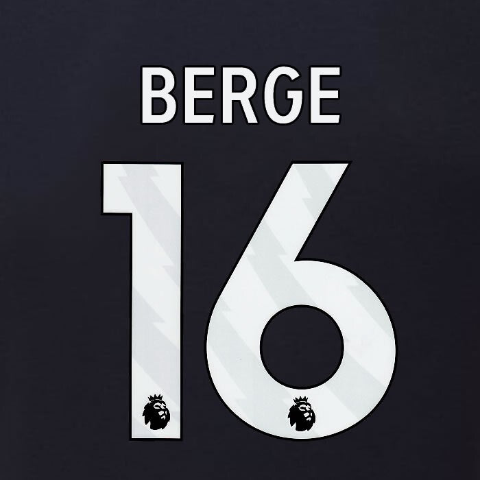 2023 2024 BURNLEY BERGE 16 OFFICIAL WHITE 3RD PLAYER SIZE NAMESET