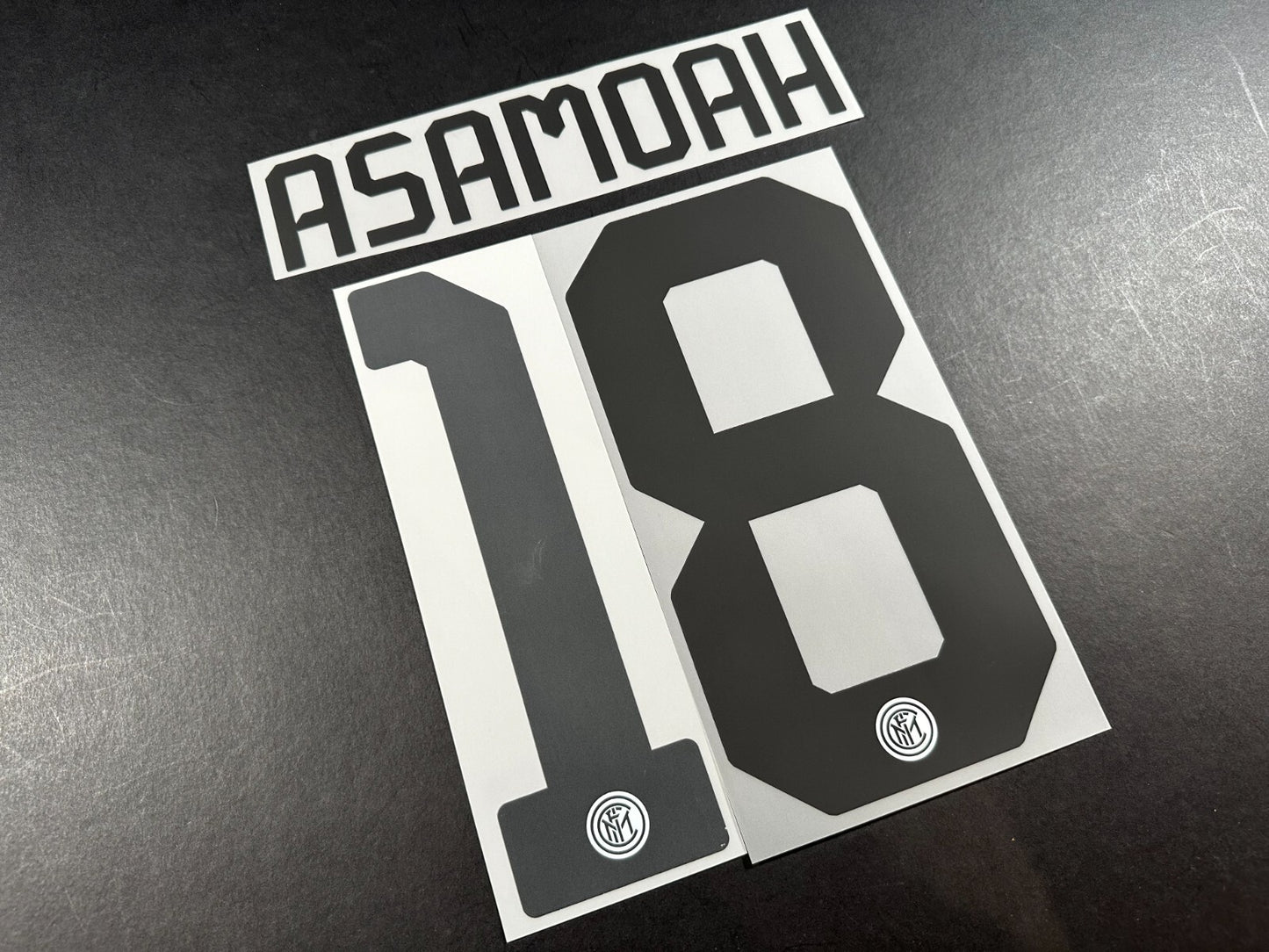 INTER MILAN 2019 2020 ASAMOAH 18 OFFICIAL AWAY BLACK PLAYER SIZE NAMESET