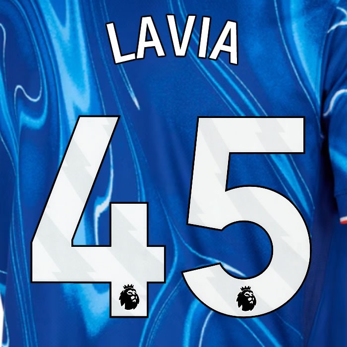 2024 2025 OFFICIAL CHELSEA LAVIA 45 WHITE HOME PLAYER SIZE NAMESET