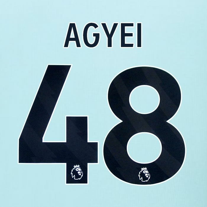 2025 2026 BURNLEY AGYEI 48 OFFICIAL BLACK AWAY PLAYER SIZE NAMESET