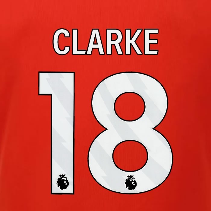 2023 2024 LUTON TOWN OFFICIAL CLARKE 18 WHITE HOME PLAYER SIZE NAMESET