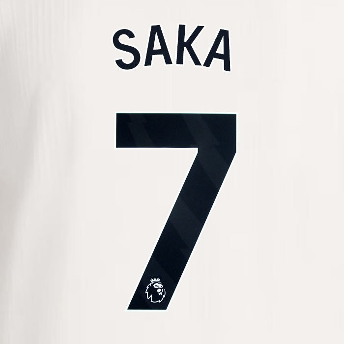 2025 2026 ARSENAL SAKA 7 BLACK 3RD OFFICIAL PLAYER SIZE NAMESET