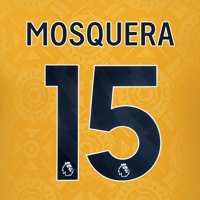 2025 2026 WOLVES HOME BLACK MOSQUERA 14 OFFICIAL PLAYER SIZE NAMESET