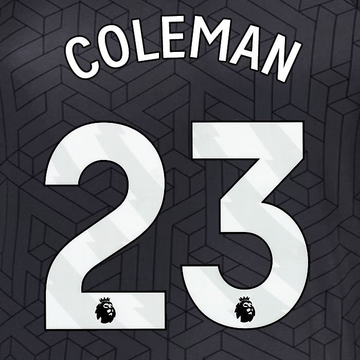 2024 2025 EVERTON COLEMAN 23 OFFICIAL WHITE AWAY PLAYER SIZE NAMESET