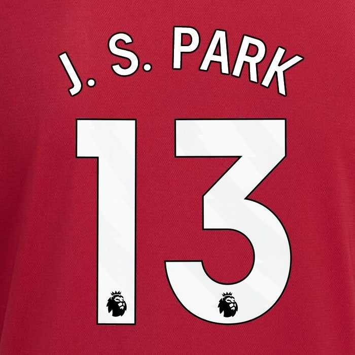 2023 2024 MANCHESTER UNITED J. S. PARK 13 HOME WHITE PLAYER SIZE NAMESET