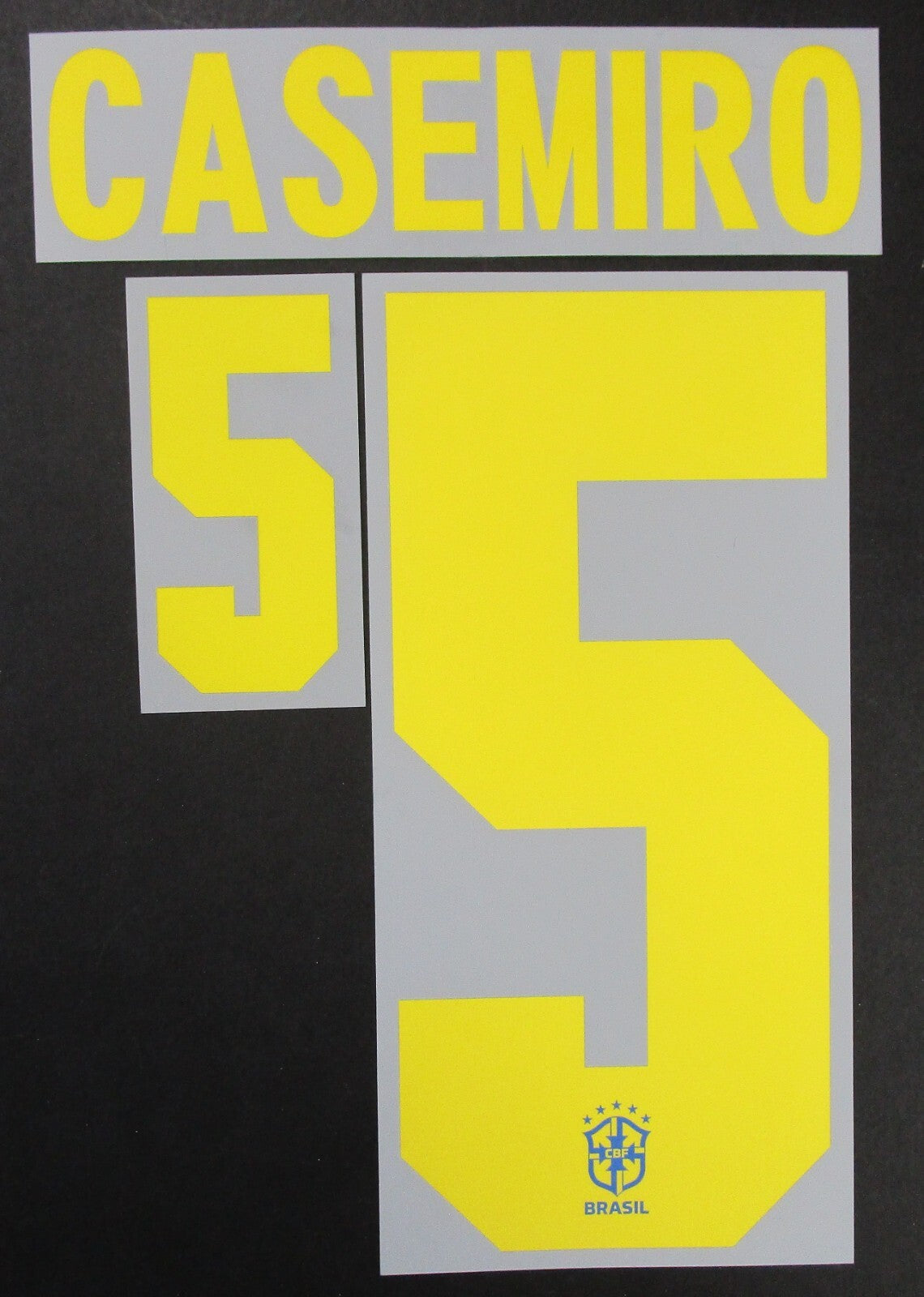 BRAZIL 2020 2021 OFFICIAL CASEMIRO 5 AWAY PLAYER SIZE NAMESET 260MM