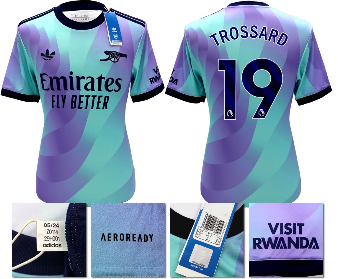 BNWT 2024/2025 ARSENAL F.C. ADIDAS 3RD SHIRT TROSSARD 19
