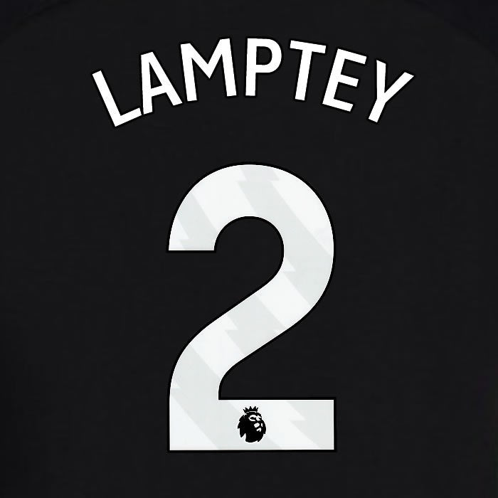 2024 2025 OFFICIAL BRIGHTON LAMPTEY 2 3RD WHITE PLAYER SIZE NAMESET