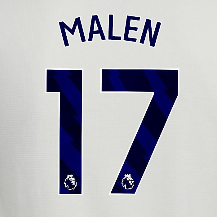 2025 2026 ASTON VILLA MALEN 17 OFFICIAL BLUE 3RD PLAYER SIZE NAMESET