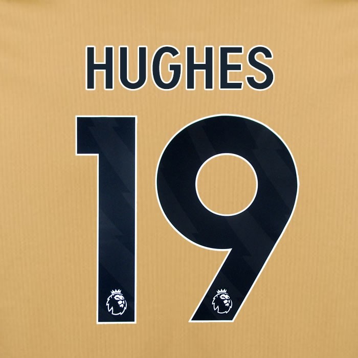2025 2026 OFFICIAL CRYSTAL PALACE HUGHES 19 BLACK 3RD PLAYER SIZE NAMESET