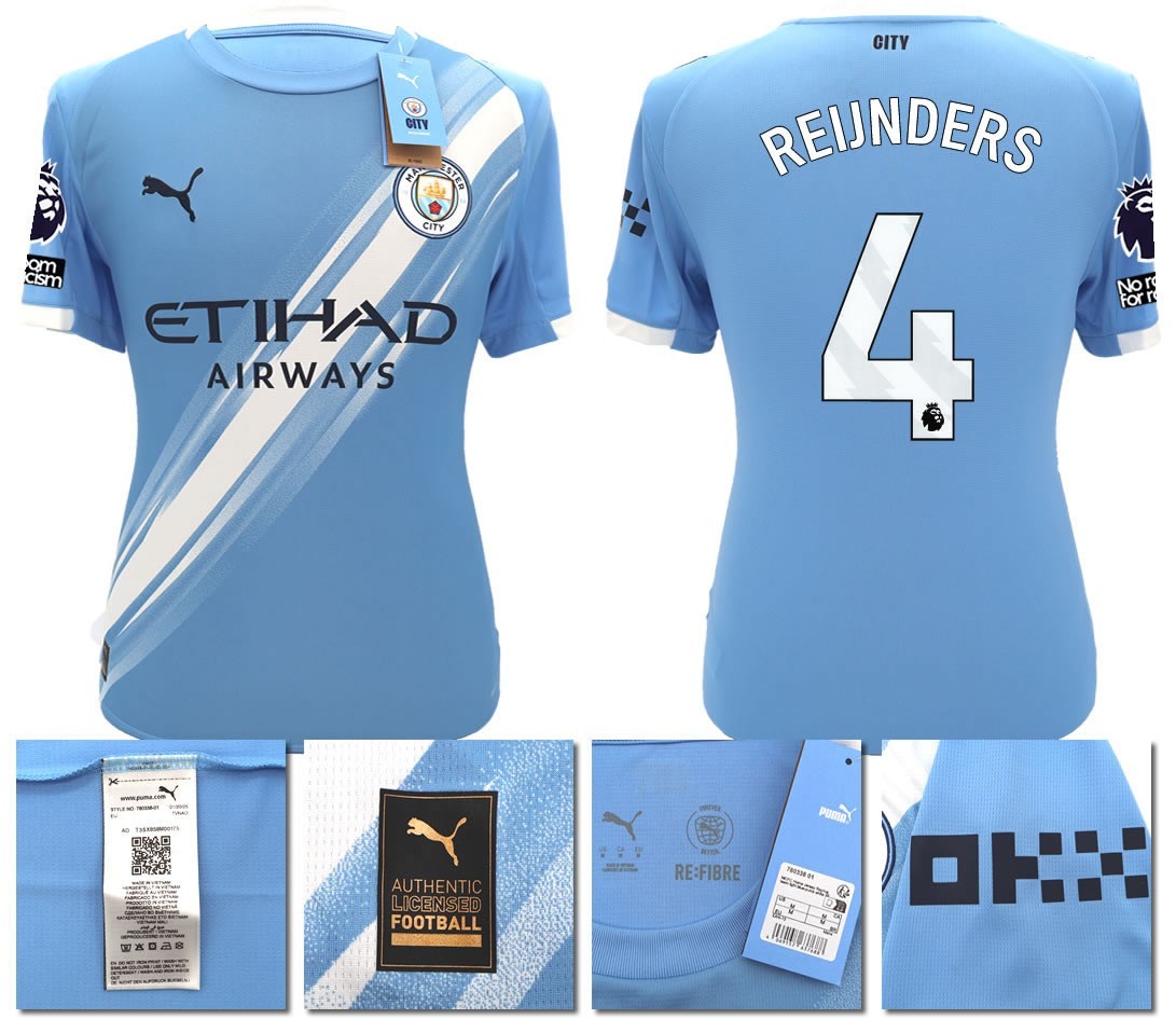 BNWT 2025 2026 MAN CITY PUMA HOME REIJNDERS 4 FOOTBALL SHIRT