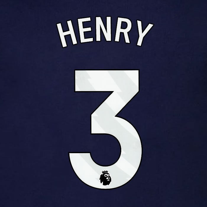2023 2024 BRENTFORD HENRY 3 OFFICIAL WHITE 3rd PLAYER SIZE NAMESET