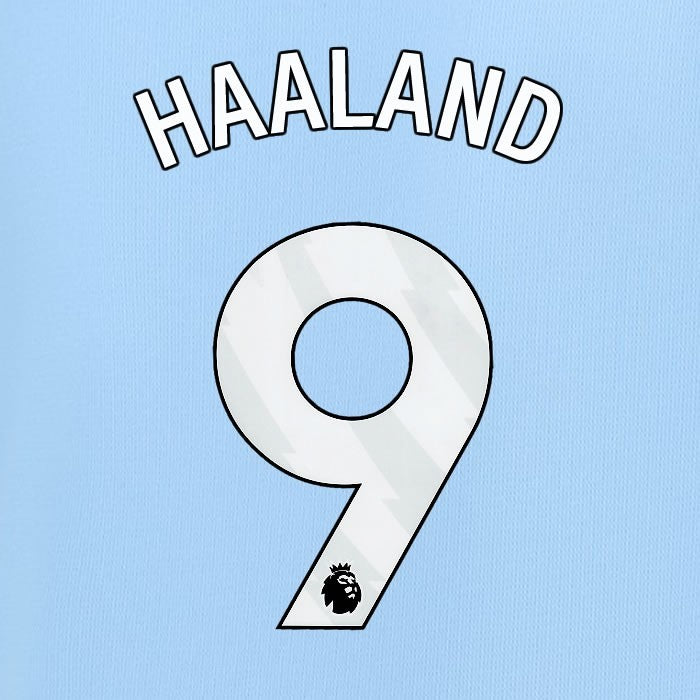 2023 2024 MAN CITY HAALAND 9 WHITE HOME PLAYER SIZE NAME SET
