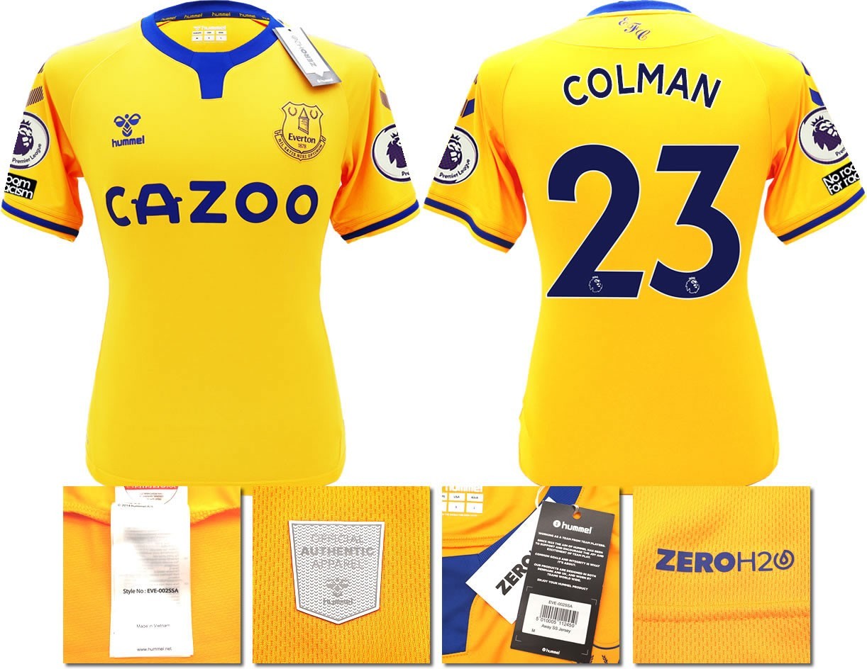 BNWT 2020 2021 HUMMEL EVERTON AWAY SHIRT MEN'S COLMAN 23 + PATCHES