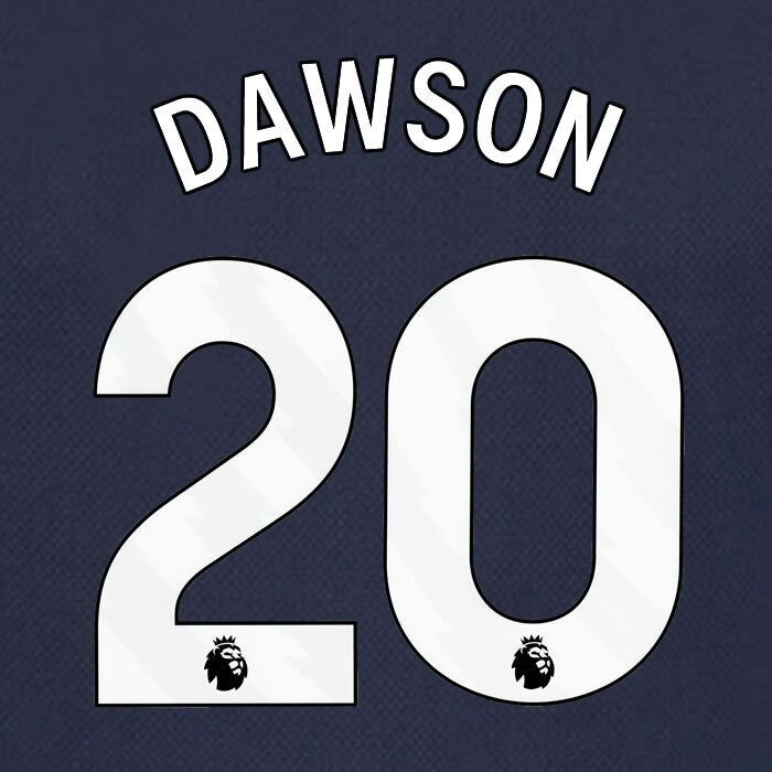SPURS 2023 2024 DAWSON 20 AVERY DENNISON WHITE AWAY PLAYER SIZE NAME SET