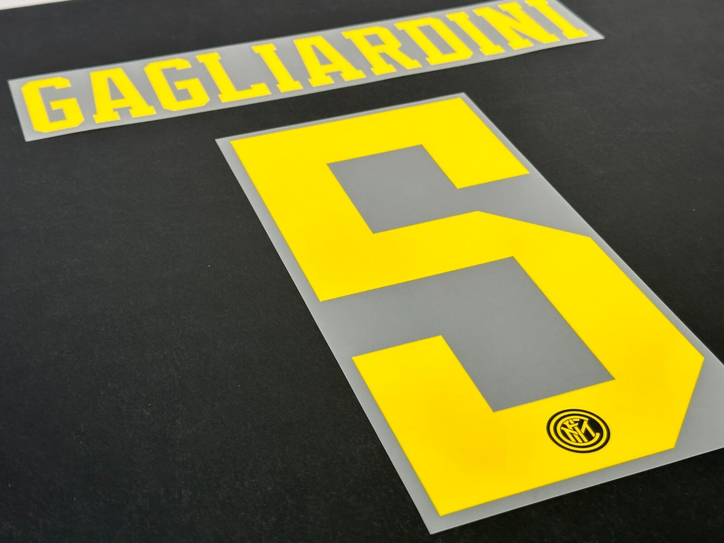 INTER MILAN THIRD 2019 - 2020 OFFICIAL GAGLIARDINI 5 PLAYER SIZE NAMESET