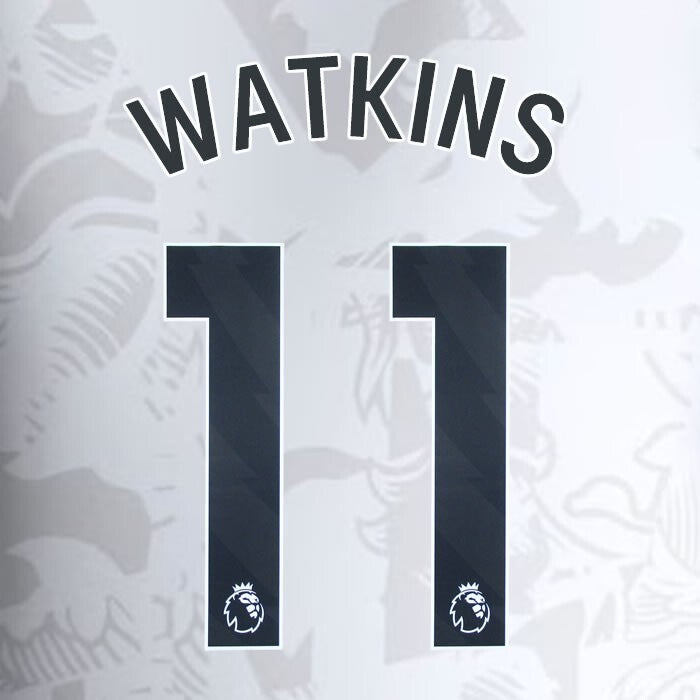 2023 2024 ASTON VILLA WATKINS 11 OFFICIAL BLACK AWAY PLAYER SIZE NAMESET