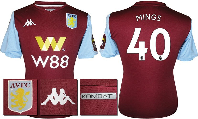 BNWT 2019 2020 ASTON VILLA HOME KAPPA FOOTBALL SHIRT MINGS 40 MENS
