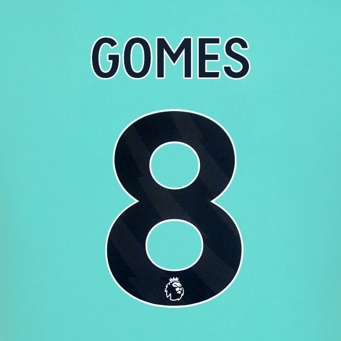 2025 2026 WOLVES AWAY BLACK GOMES 8 OFFICIAL PLAYER SIZE NAMESET