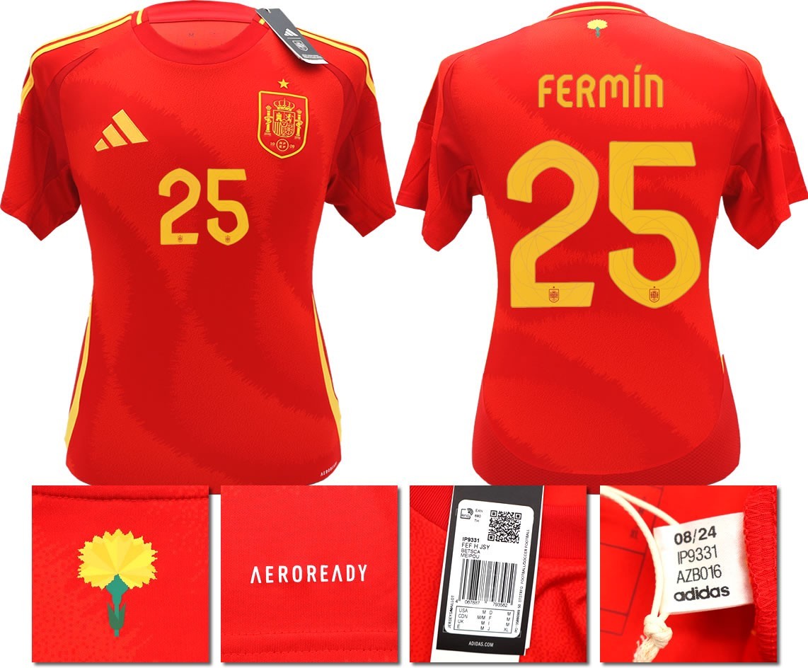 BNWT 2024 2025 SPAIN ADIDAS HOME SHIRT FERMIN 25 MEN'S